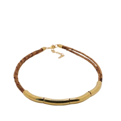 Nart Nature Making Art Women's Gold / Brown The Arch Banana Fiber Necklace