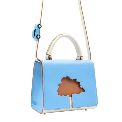 Absurde Women's One Way Blue Small Leather Shoulder Bag