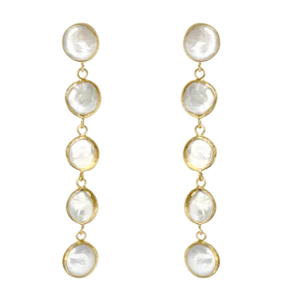 Laura Gray Women's White Freshwater Pearl Dangle Earrings