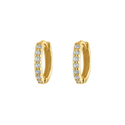 Outofoffice Women's Eight Mm Gold Pave Huggies Earring