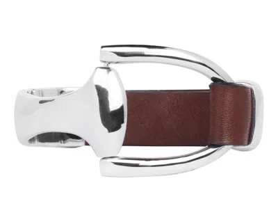 Vincent Peach Fine Jewelry Women's Brown / Silver Santa Clara Bangle In Polished Sterling Silver By Vincent Peach