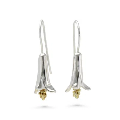 Isla Silver Women's Gold / Silver Contemporary Bluebell Mixed Metal Hook Earrings