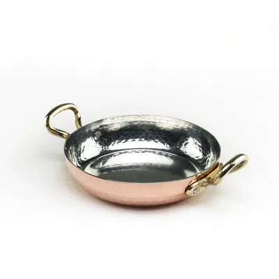 Anatoliacraft Brown Handcrafted Copper Serving Pan Brass Handles