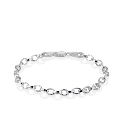 Cartography Men's Oval - Link Bracelet In Sterling Silver