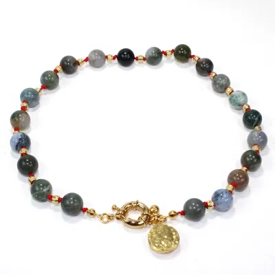 By Virgo Women's Vera Indian Agate Gemstone Necklace
