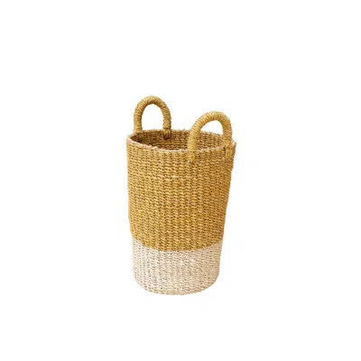 Likha Yellow / Orange / Neutrals Mustard Handwoven Vase Basket