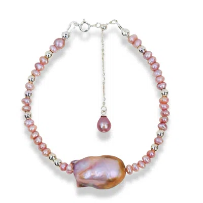 Ninemoo Women's Pink / Purple Princess Aura Pearl Bracelet