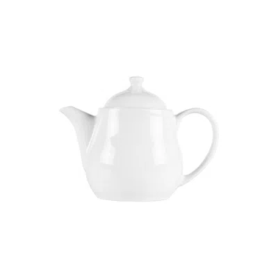 Turgla Home Porcelain Delta-coupe Round White Porcelain Coffee Tea Pot