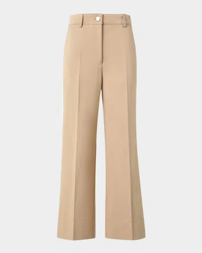 Akris Punto Chiara Wide Leg Crop Cotton Gabardine Pants In Neutral