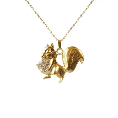 Simon Kemp Jewellers Women's Squirrel Pendant Eighteen Carat Gold On Solid Sterling Silver