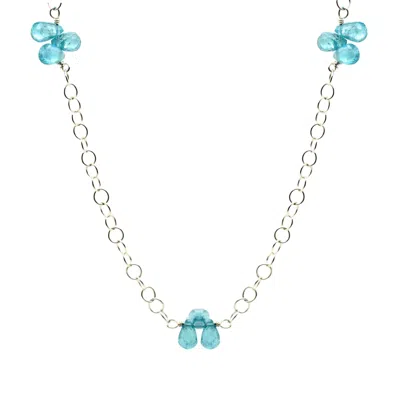 Lori Kaplan Design Women's Blue / Silver Sterling Apatite Chain Necklace