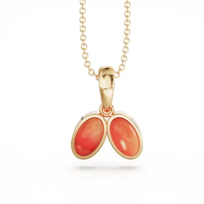 Linda Fiore Women's Gold / Yellow / Orange You & Me Baby Gold Vermeil Necklace With Carnelian