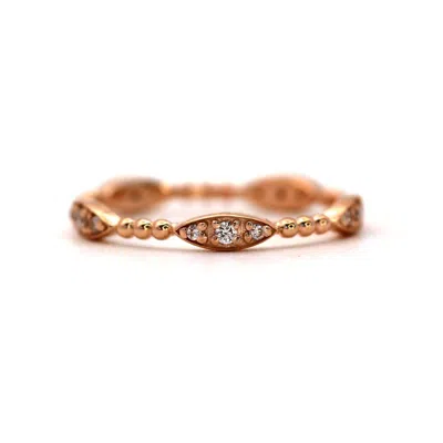 Vicstonenyc Fine Jewelry Women's Unique Design Natural Diamond Rose Gold Ring
