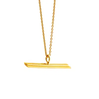 Posh Totty Designs Women's Yellow Gold Plated Flow T-bar Necklace