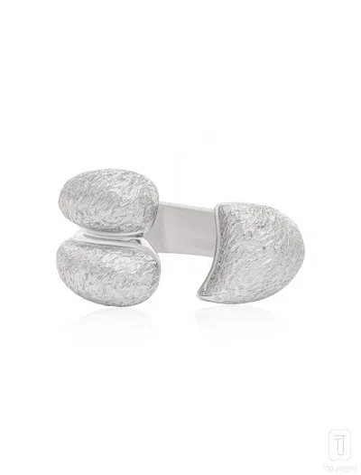 The Jewelz Women's White Chroma Arc Textured Ring