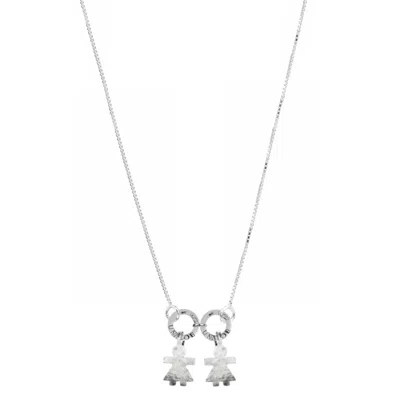 Unaloe Women's Sterling Silver Necklace With Charms Little Girls