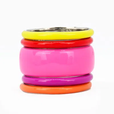 Pinnole Women's Pink / Purple / Yellow When The Sun Goes Down Ring Stack