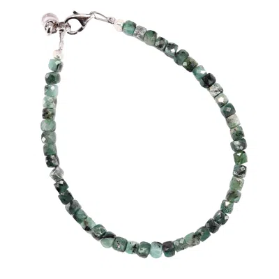 Mineralgems ✩ Studio Men's Green Raw Emerald Bracelet