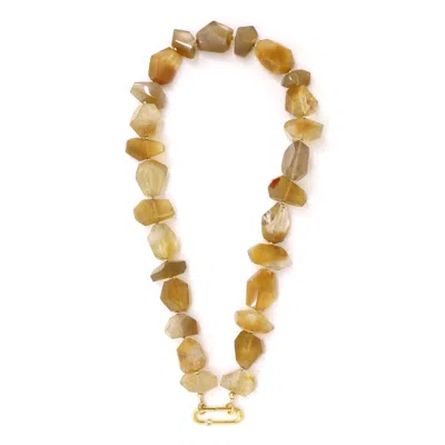 Shar Oke Women's Gold / Yellow / Orange Yellow Hematoid Quartz Necklace