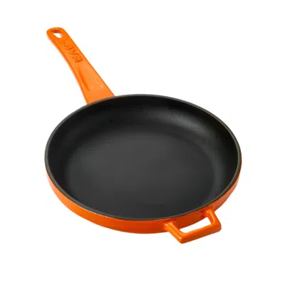 Turgla Home Yellow / Orange Cast Iron Round Orange Cast Iron Pan