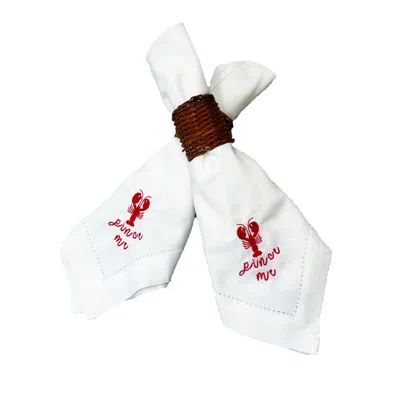 Lilly Loves White Pince Me Lobster Napkins
