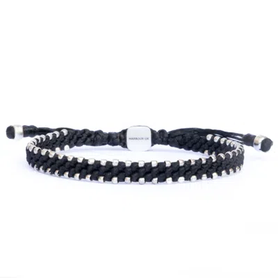 Harbour Uk Bracelets Black Rope & Silver Bracelet For Men London Connection