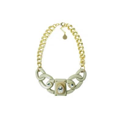 Gissa Bicalho Women's Neutrals Handmade Acrylic Necklace Links And Stones Clay