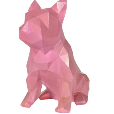Marokka Design Pink / Purple French Bulldog Geometric Sculpture - Frank In Fondant Pink
