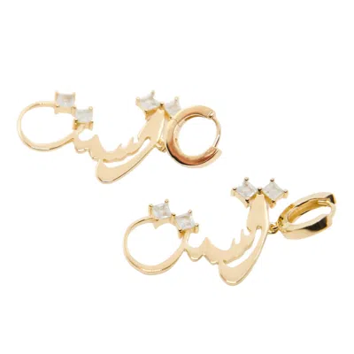 Kismet Jewels Women's Grey / Gold / White Aquamarine Earrings