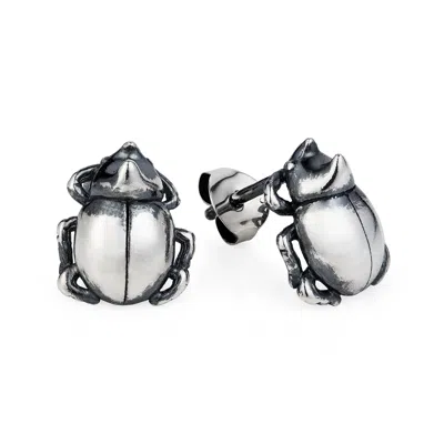 Yasmin Everley Jewellery Women's Silver Little Rhino Beetle Stud Earrings