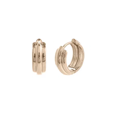&lottie Women's Parallel Gold Huggie Hoops