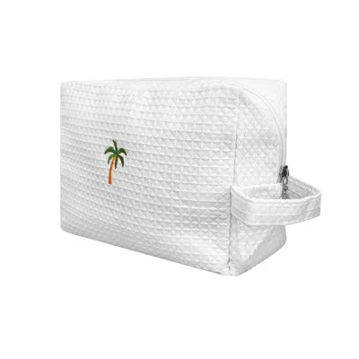 Lilly Loves Women's White Palm Tree Cosmetic Bag