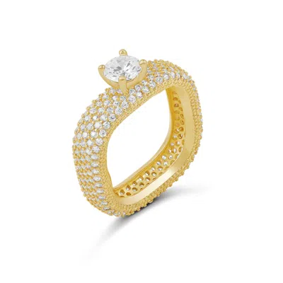 Shymi Women's Pave Statement Ring With Center Stone - Gold