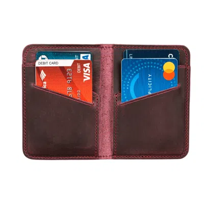Leathere Women's Pink / Purple Classic Leather Cardholder Wallet - Deep Burgundy - Berkeley