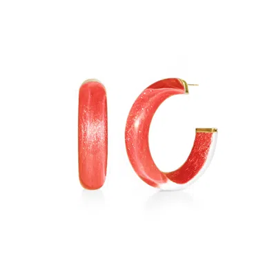 Gold & Honey Women's Gold / Red Small Watermelon Illusion Hoops