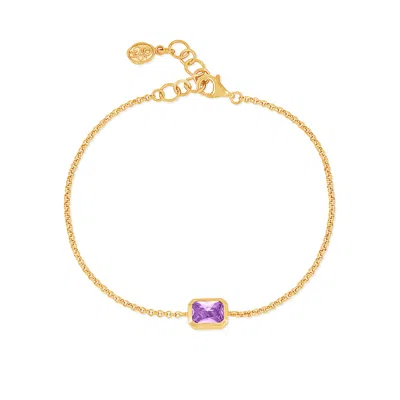 Dower & Hall Women's Gold / Pink / Purple Amethyst Octagon Chain Bracelet In Gold Vermeil