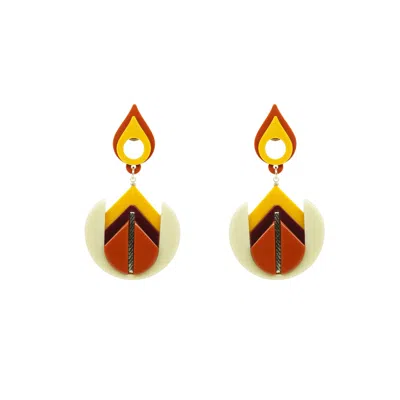 Gissa Bicalho Women's Handmade Earring Iolanda Mod Burgundy