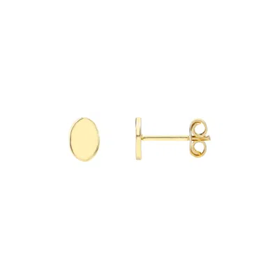 Jewelsty Fine Jewelry Women's Solid Gold Mini Oval Studs