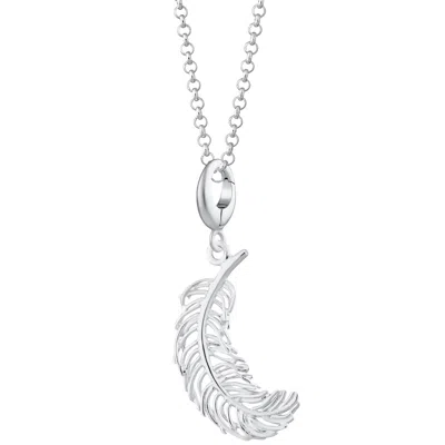 Lily Charmed Women's Sterling Silver Large Feather Charm Necklace