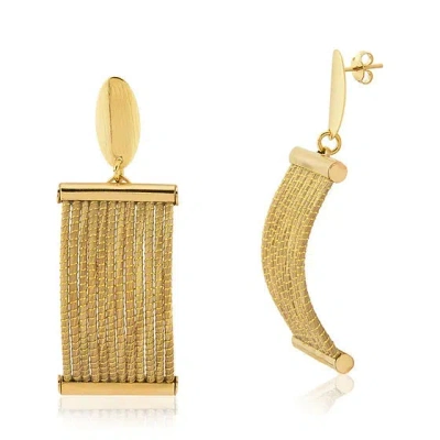 Fetutti Jewelry Women's Rita Golden Grass Rectangle Earrings
