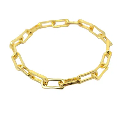 Harfi Women's Gold Customisable Hinged Link Paperclip Charm Bracelet