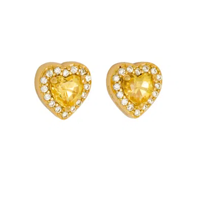 Jiaying Wang Wjy Studio London Women's Gold / Green / Pink Love Heart Earring
