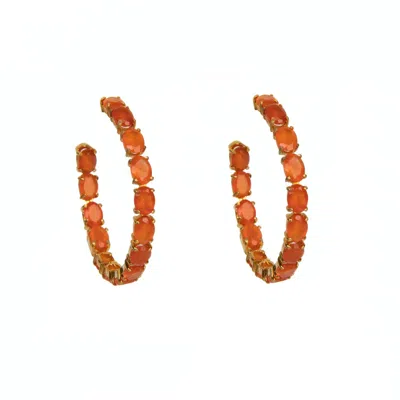 Bounkit Women's Yellow / Orange / Gold Margaret Hoops Carnelian