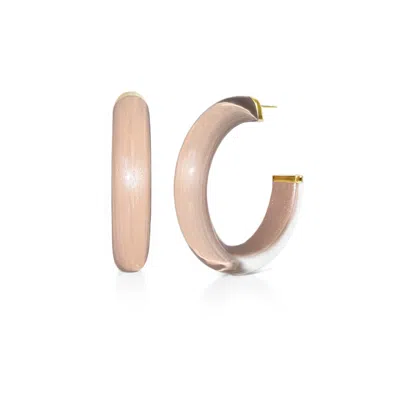 Gold & Honey Women's Gold / Brown Medium Illusion Hoops In Dusty