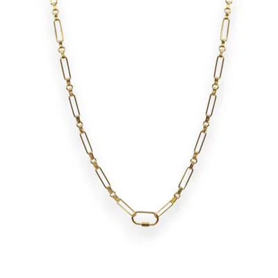 Alexie Of Athens Women's Gold Flat Link Charm Chain Necklace