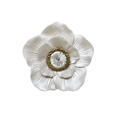 Alegoria Jewellery Women's White / Gold Fairytale Maxi Brooch - Pure