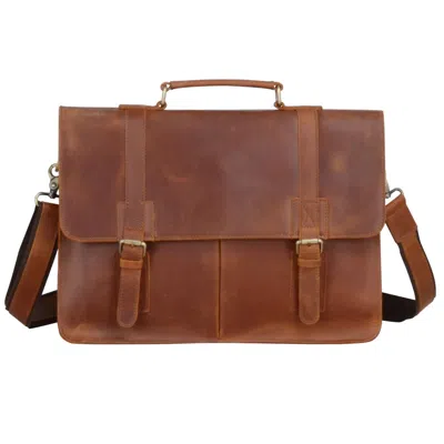 Touri Men's Brown Genuine Leather Messenger