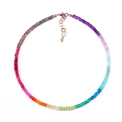 Mineralgems ✩ Studio Women's Blue / Pink / Purple Rainbow Choker With Precious Gemstones