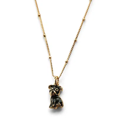 Cloud Haven Women's Black / Gold  Mini Pittie Sweetie Pendant In Licorice Black