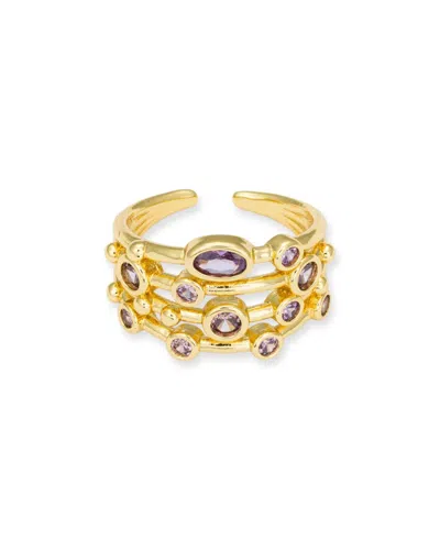 Kybele Studio Women's Gold / Pink / Purple Orbit Cluster Ring